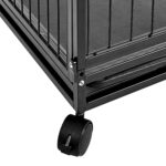 Perrera Portátil Apilable para Perros Amazon Basics 9002-48 con Bandeja Extraíble Negro 48.2 x 37.8 x 42.5 Pulgadas
