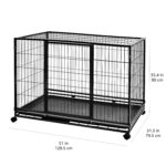 Perrera Portátil Apilable para Perros Amazon Basics 9002-48 con Bandeja Extraíble Negro 48.2 x 37.8 x 42.5 Pulgadas