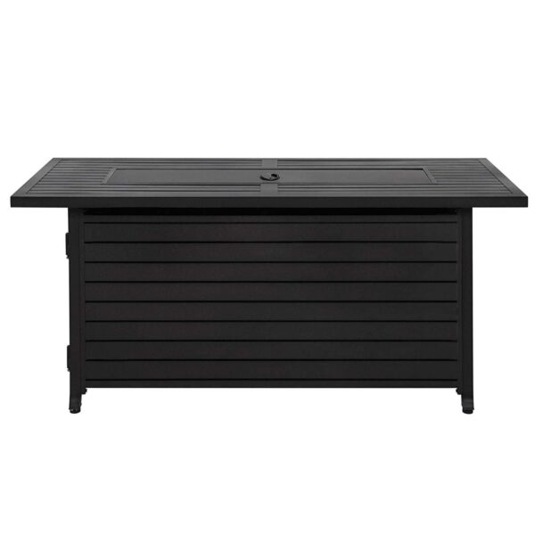 Fogata Hiland AFP-RT-WS Rectangular de Propano 50000 BTU con Pantalla de Viento Aluminio Negro Moca