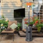 Calentador de Propano para Patio Tangkula GO-TK-84816-GR 50000 BTU 87 Pulgadas de Alto con Ruedas y Apagado Automático