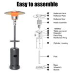 Calentador de Propano para Patio Tangkula GO-TK-84816-GR 50000 BTU 87 Pulgadas de Alto con Ruedas y Apagado Automático