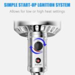 Calentador de Propano para Patio Tangkula GO-TK-84816-GR 50000 BTU 87 Pulgadas de Alto con Ruedas y Apagado Automático