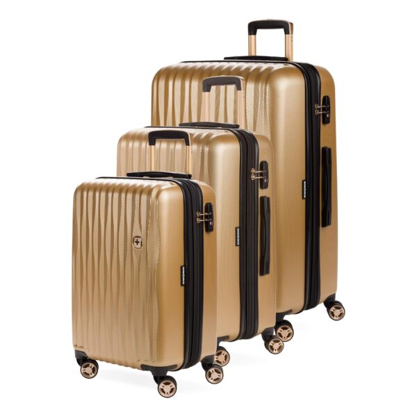 Juego de Maletas Rígidas Expandibles SwissGear 7272 Energie 72722603 Dorado 3 Piezas con Ruedas Giratorias