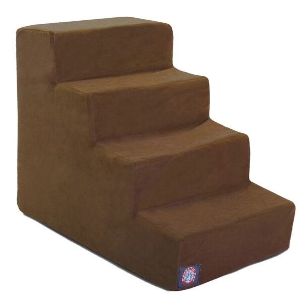 Escalera para Perros Majestic Pet 78899500175 4 Escalones Marrón Chocolate Soporta 250 Libras Funda Lavable