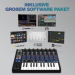 Reloop Keypad Pro Compact USB-MIDI DAW estación de trabajo con integración completa de Bitwig, estación 4 en 1: teclado