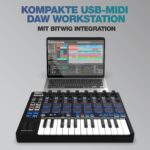 Reloop Keypad Pro Compact USB-MIDI DAW estación de trabajo con integración completa de Bitwig, estación 4 en 1: teclado