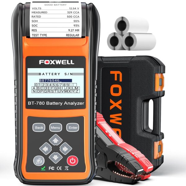Probador de Batería Foxwell BT780 12V 24V con Impresora Integrada 100 2000CCA
