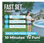 Piscina Inflable Bestway Fast Set 57375E Redonda 13 Pies x 33 Pulgadas Estampado Ratán