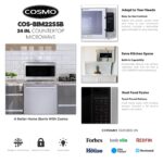 Cosmo COS-BIM22SSB 61 cm Colección Nebula Horno microondas para encimera de 2.2 pies cúbicos en acero inoxidable