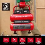 CRAFTSMAN Compresor de aire portátil Herramienta de aire Twin Tank 2 galones, 1/3 HP sin aceite Max 125 PSI Presión, Mod