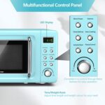 COSTWAY - Horno microondas retro para encimera, 0.7 pies cúbicos, 700 vatios, alta eficiencia energética, 5 niveles de p