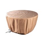 Mesa de Fogata Oakland Living AZROMERO-FPT-AC Redonda de Aluminio 34 x 34 Pulgadas 37000 BTU Acabado Cobre Antiguo