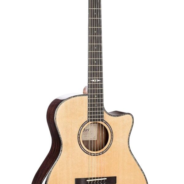 Cort Grand Regal Series Guitarra Acústica-Eléctrica, Brillante Natural (GAPFBEVELNAT)