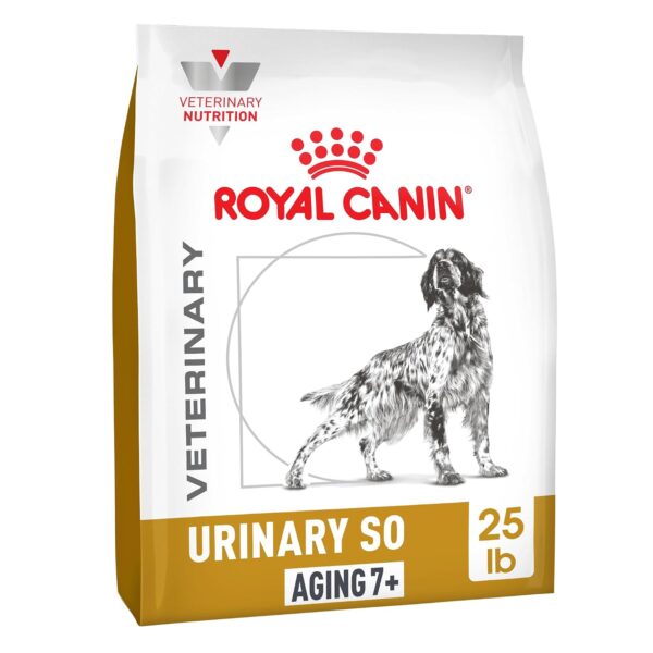 Alimento Seco Royal Canin Veterinary Diet Canine Urinary SO Aging 7+ Perros Adultos Sabor Pollo Bolsa 25 Libras