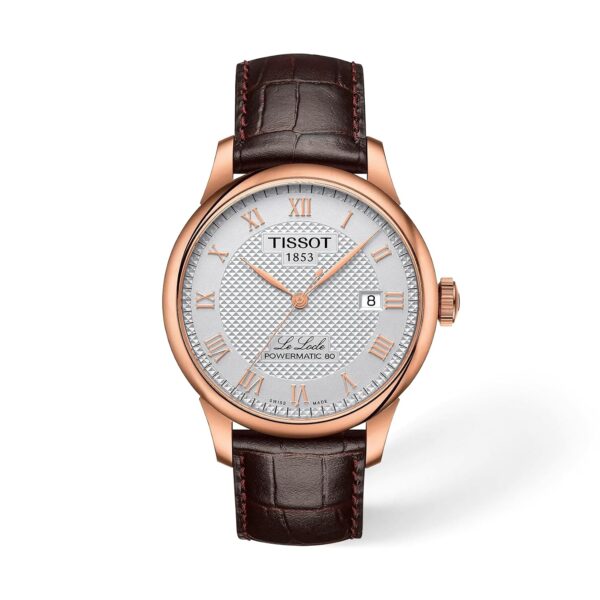 Reloj Tissot Le Locle Powermatic 80 T0064073603300 Automático Caja Acero Inoxidable 316L PVD Oro Rosa Correa de Cuero Ma