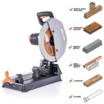Evolution Power Tools R355CPS - Sierra de corte de 14 pulgadas, multipropósito, corte de múltiples materiales, corta met