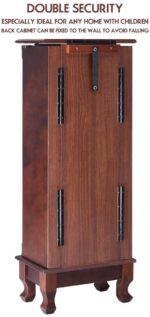 Armario de Joyería HOMGX Jewelry Armoire con Espejo de Maquillaje 7 Cajones 2 Puertas Batientes 12 Ganchos para Collares