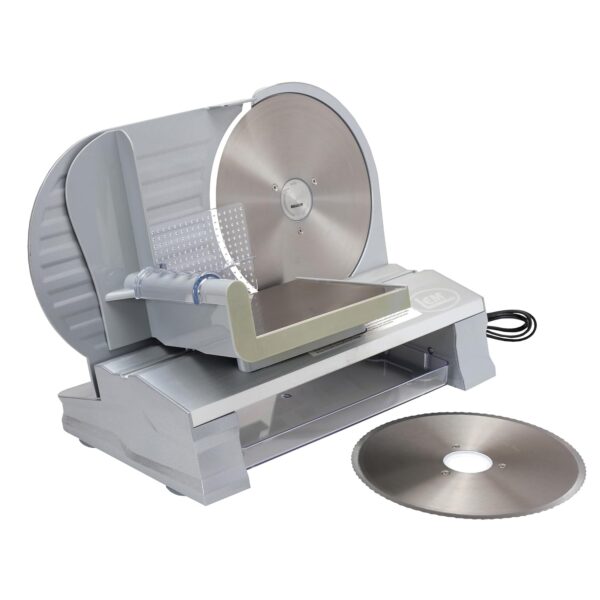 LEM Products Máquina Cortadora de Carne Eléctrica de Aluminio de 8 ½ Pulgadas, Incluye Dos Cuchillas de Acero Inoxidable