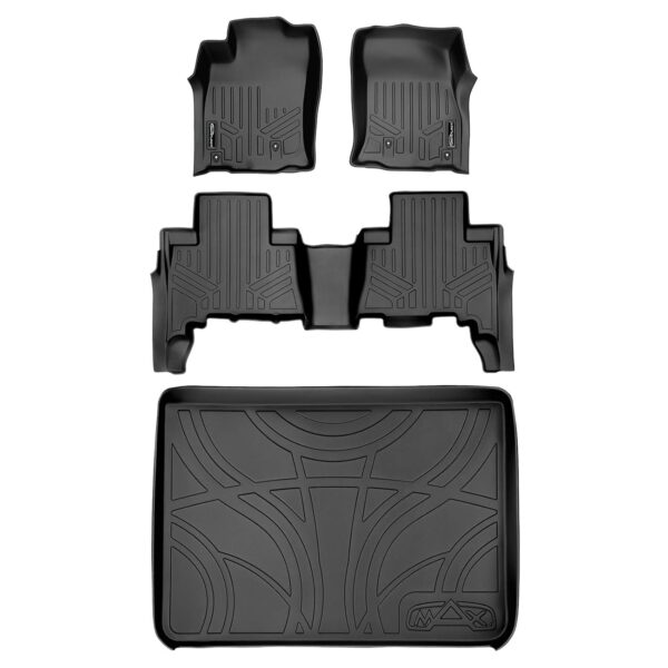 Juego de Alfombrillas y Revestimiento de Carga SMARTLINER SA0040 B0120 D0027 Negro para Toyota 4Runner 2010-2012 5 Pasaj