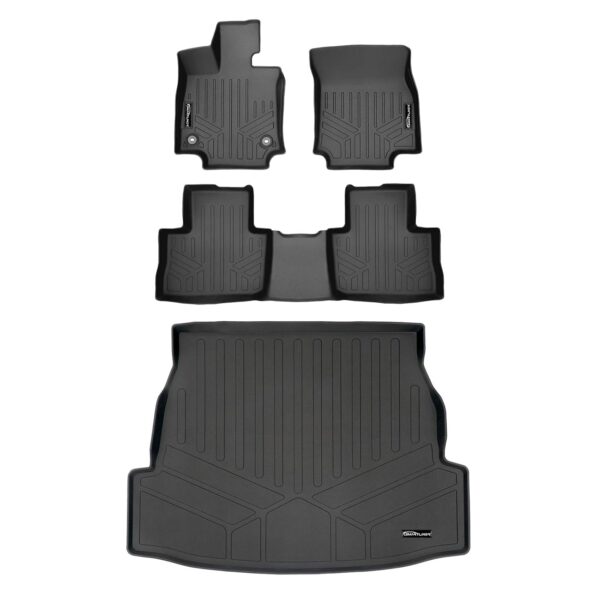 Juego de Alfombrillas SMARTLINER SA0418 B0418 D0418 2 Filas y Forro de Carga para Toyota RAV4 2019-2025 Color Negro