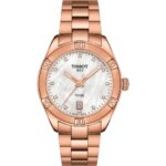Reloj Tissot PR 100 Sport Chic T1019103311600 para Mujer Caja de Acero Inoxidable 316L con PVD de Oro Rosa Cristal de Za