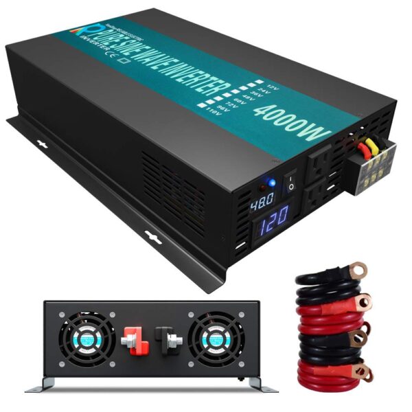 Inversor de Corriente WZRELB RBP400048 Onda Sinusoidal Pura 4000W 48V a 120V Negro