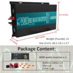Inversor de Corriente WZRELB RBP400048 Onda Sinusoidal Pura 4000W 48V a 120V Negro