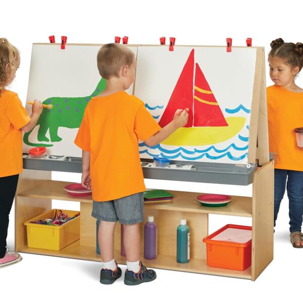 Centro de Arte para Niños Jonti-Craft Young Time 7093YT 4 Estaciones Madera 42 x 48.5 x 23.5 pulgadas
