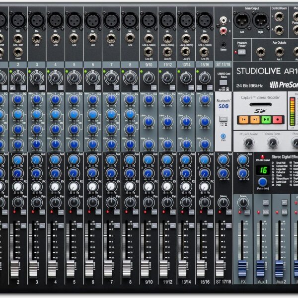 Mezclador analógico PreSonus StudioLive AR16c con software Studio One Pro