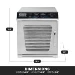 Waring Deshidratador comercial de alimentos, 10 bandejas, incluye estantes de malla de 15 x 13.5 pulgadas, 14 pies cuadr