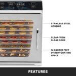 Waring Deshidratador comercial de alimentos, 10 bandejas, incluye estantes de malla de 15 x 13.5 pulgadas, 14 pies cuadr