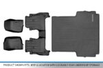 SMARTLINER Juego de Alfombrillas SA0316 B0459 K0459 2 Filas Color Negro para Jeep Gladiator 2020 2021 con Almacenamiento