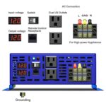 Inversor de Onda Sinusoidal Pura XYZ INVT XYZ2000W12VWD 2000W 12V DC a 120V AC Control Remoto 15 pies Potencia de Sobret