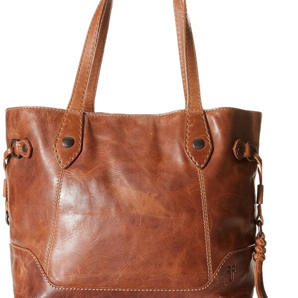 Bolso Tote FRYE Melissa Carryall DB0868 Cuero Coñac Cierre de Pinza