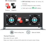 Inversor de Corriente WZRELB RBP-S500048 5000W 48V a 120V Onda Sinusoidal Pura 2 Salidas de CA
