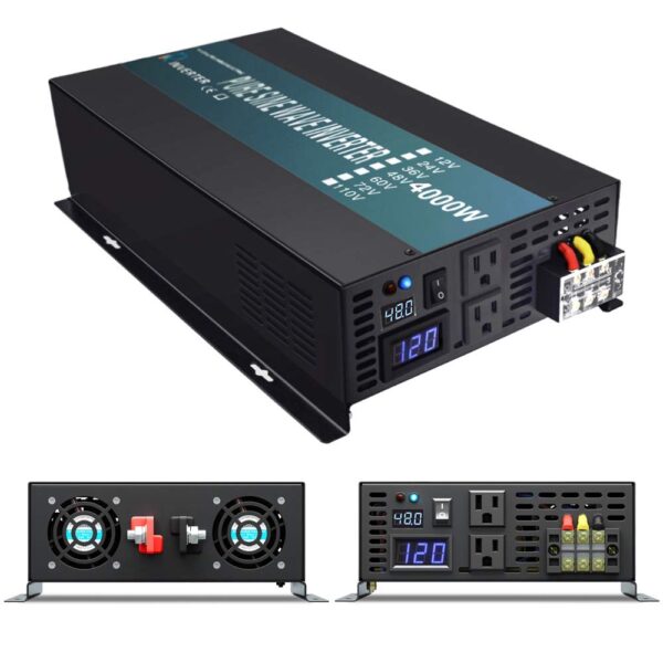 Inversor de Corriente WZRELB RBP-400048 4000W 48V a 120V Onda Sinusoidal Pura 2 Salidas de CA