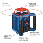 BOSCH GRL2000-40HK REVOLVE Kit de láser rotativo horizontal autonivelante, incluye trípode, varilla de grado, receptor l