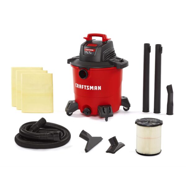 Aspiradora CRAFTSMAN CMXEVBE17590 9 Galones 4.25 HP Seco y Húmedo Rojo
