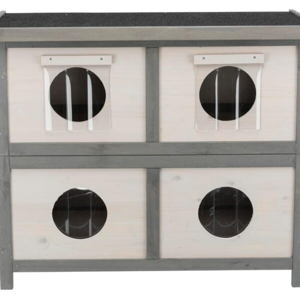 Casa para Gatos de Exterior TRIXIE Modelo 44117 4 Compartimentos Color Gris