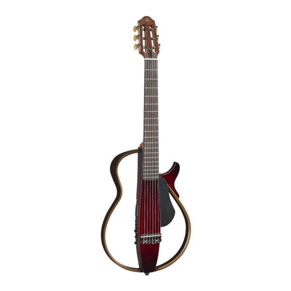 Yamaha SLG200N - Guitarra clásica silenciosa de cuerda de nailon con bolsa de concierto dura, color rojo carmesí