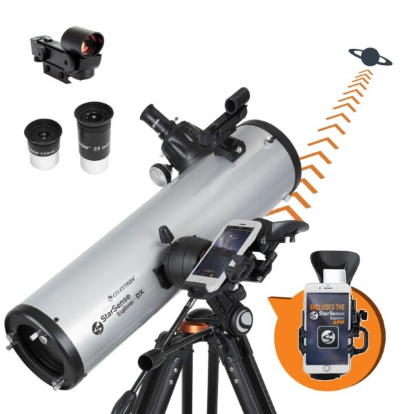 Celestron StarSense Explorer DX 130AZ Telescopio Habilitado para Aplicación – Reflejo Newtoniano de 130mm con Soporte pa