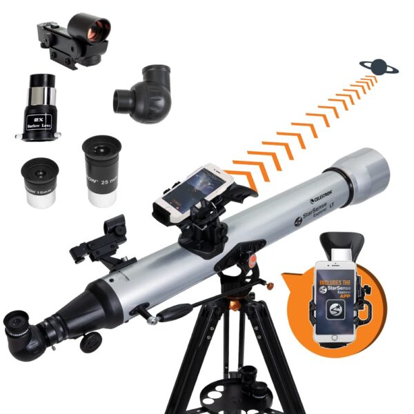 Celestron StarSense Explorer LT 80AZ Telescopio habilitado para aplicación – Refractor de 80mm con acoplamiento para sma