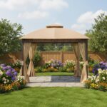 Toldo y Red de Repuesto Garden Winds LCM1515BCN-RS RipLock 350 para Kiosco Westbrook Beige 152x128 pulgadas