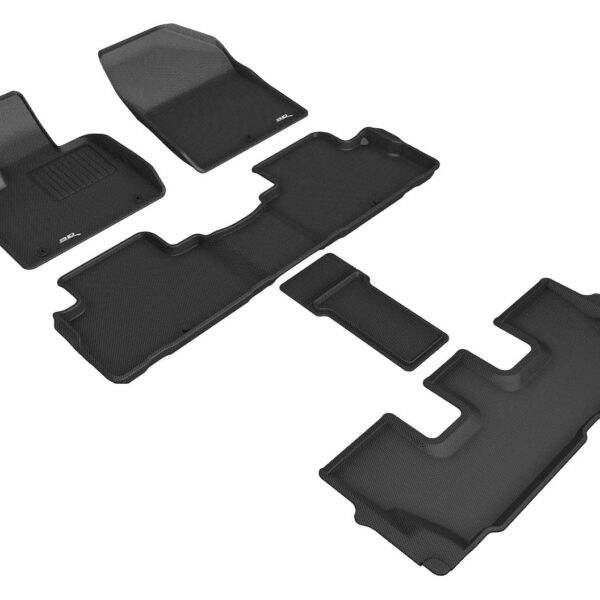 Alfombrillas 3D MAXpider Kagu Modelo L1HY10101509 para Hyundai Palisade 7 Asientos 2020-2025 Negro Juego Completo