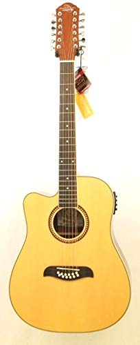 Oscar Schmidt OD312CELH-A Dreadnought Cutaway - Guitarra eléctrica acústica zurda, natural
