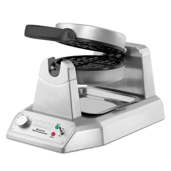 Waring Commercial WW180X waflera belga simple de resistencia alta, placas antiadherentes recubiertas, produce 25 waffles