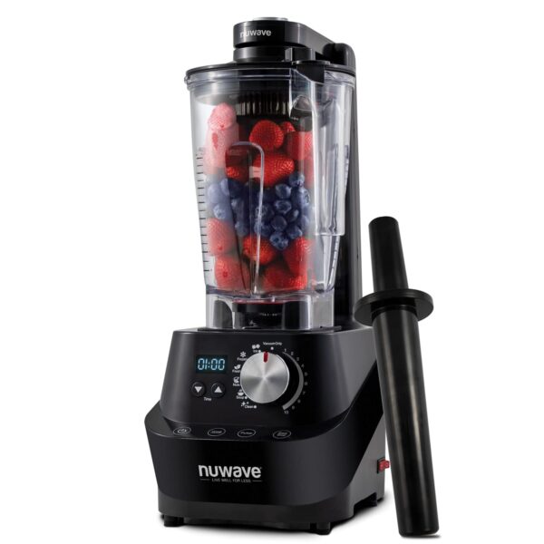 NuWave Moxie - Licuadora comercial, licuadora de batidos al vacío con motor de 2.5 HP, grado profesional, autolimpiante,