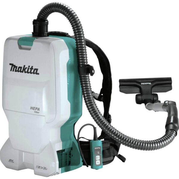Makita XCV17Z 18V X2 LXT® Litio-Ion (36V) Sin Escobillas Inalámbrica 1.6 galones HEPA Filtro Mochila Aspiradora Seca, So