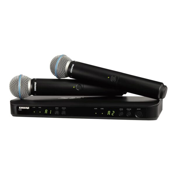 Sistema de micrófono inalámbrico Shure BLX288/B58 - Vida útil de batería de 14 horas, rango de 300 pies, UHF | Incluye (