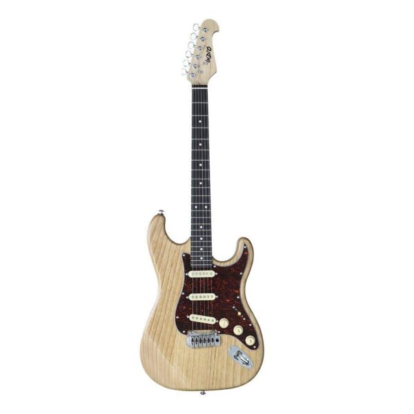Monoprice Indio Series 610191 - Guitarra eléctrica de cuerpo sólido de 6 cuerdas, derecha, natural